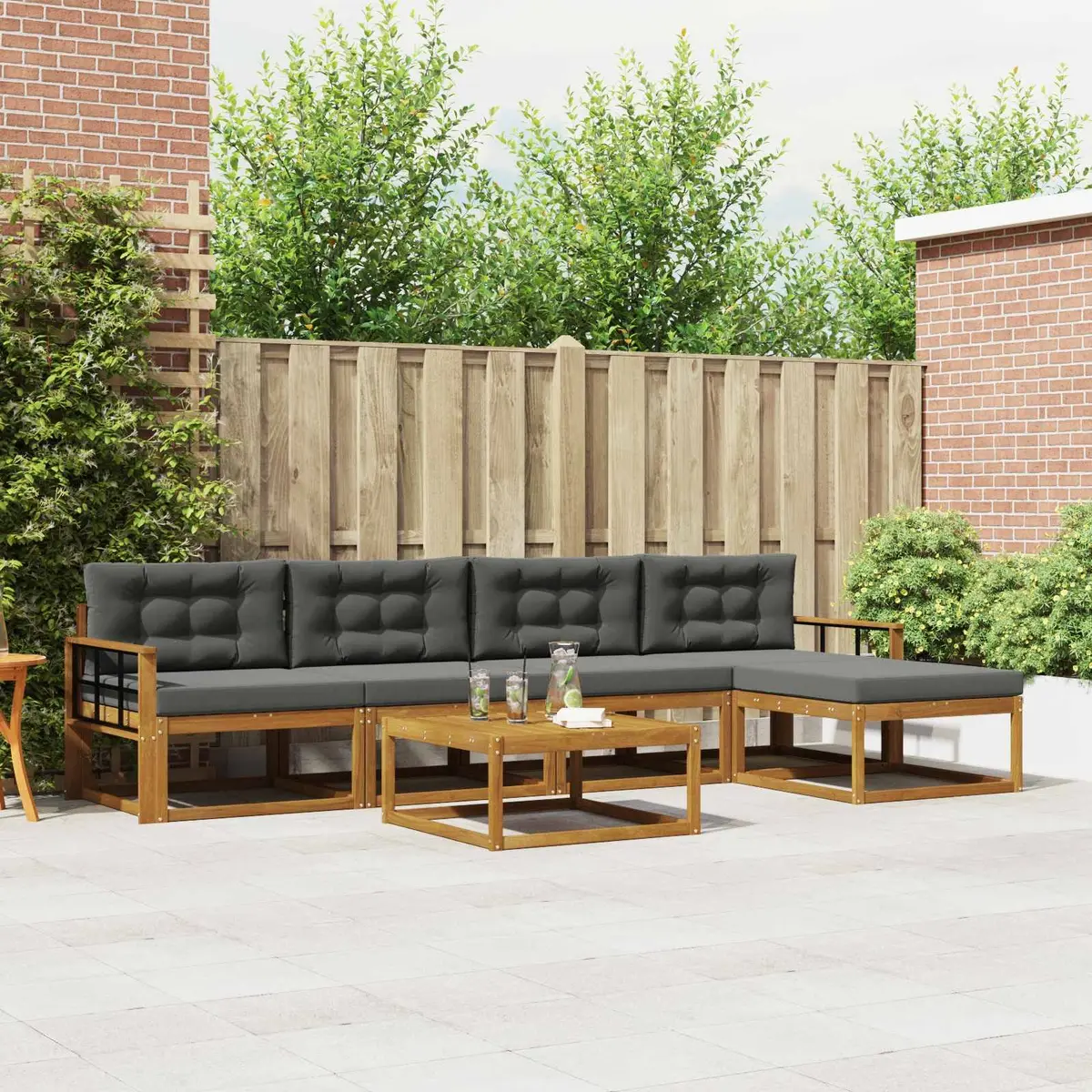 Outdoor Sectional Sofa Set Modular Patio Garden Furniture 6 Pieces