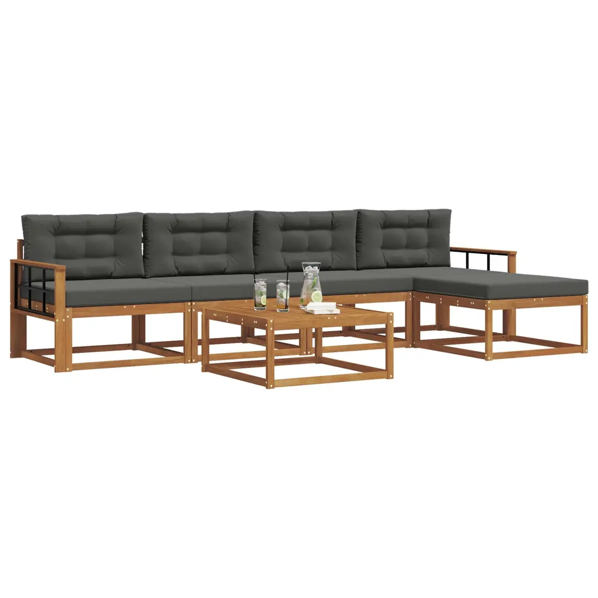 Outdoor Sectional Sofa Set Modular Patio Garden Furniture 6 Pieces
