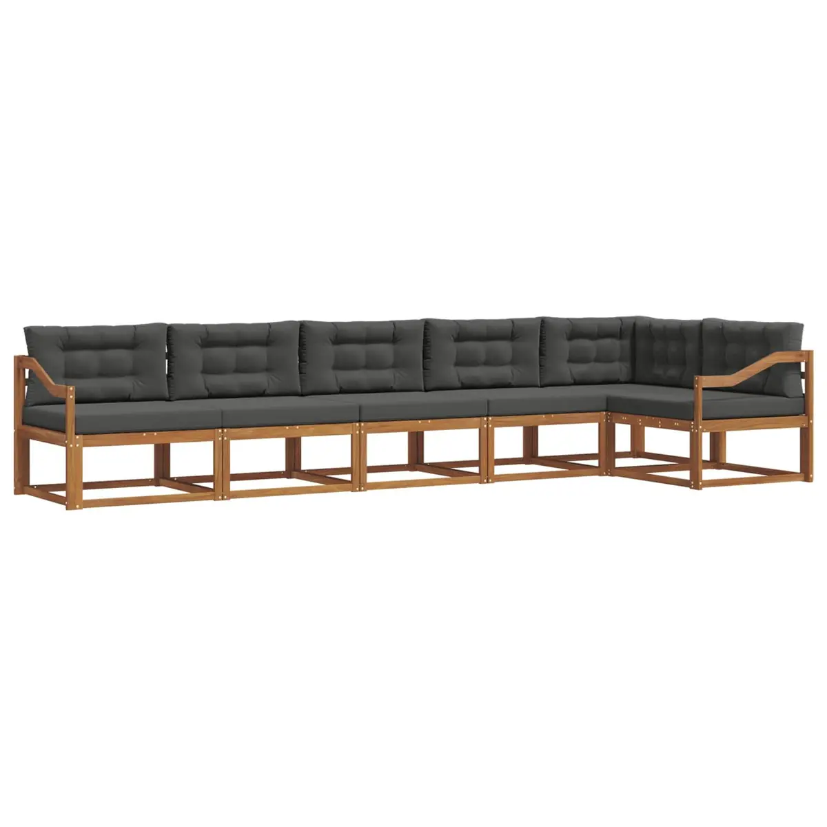 Outdoor Sectional Sofa Set 6-Piece Modular Garden Patio Furniture with Cushions
