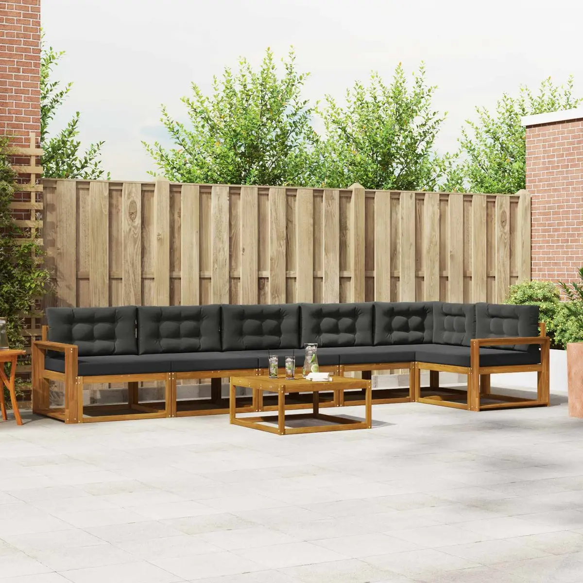 Outdoor Sectional Sofa Set Garden Patio Furniture 7 Piece Modular Lounge