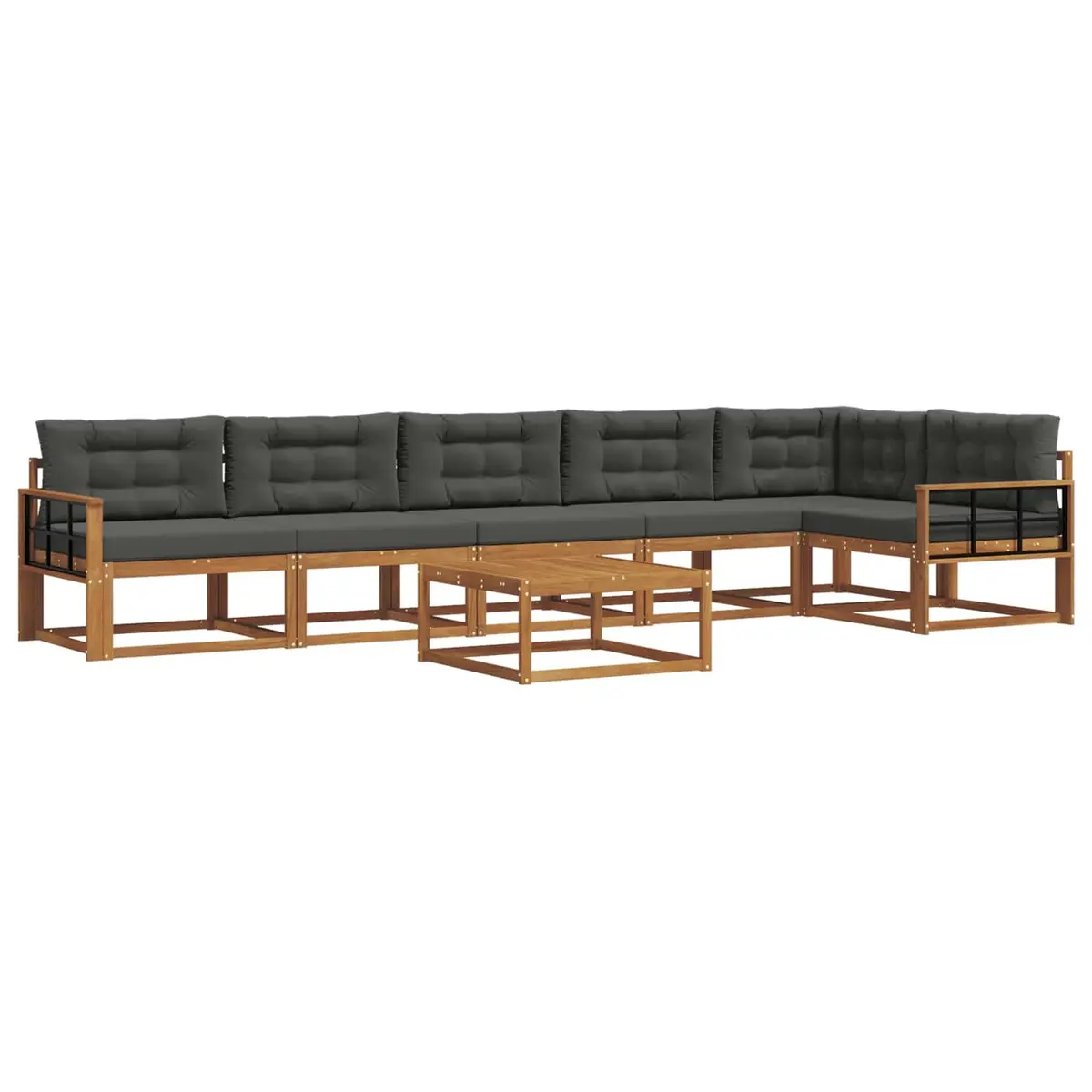 Outdoor Sectional Sofa Set 7 Piece Modular Garden Patio Furniture with Cushions