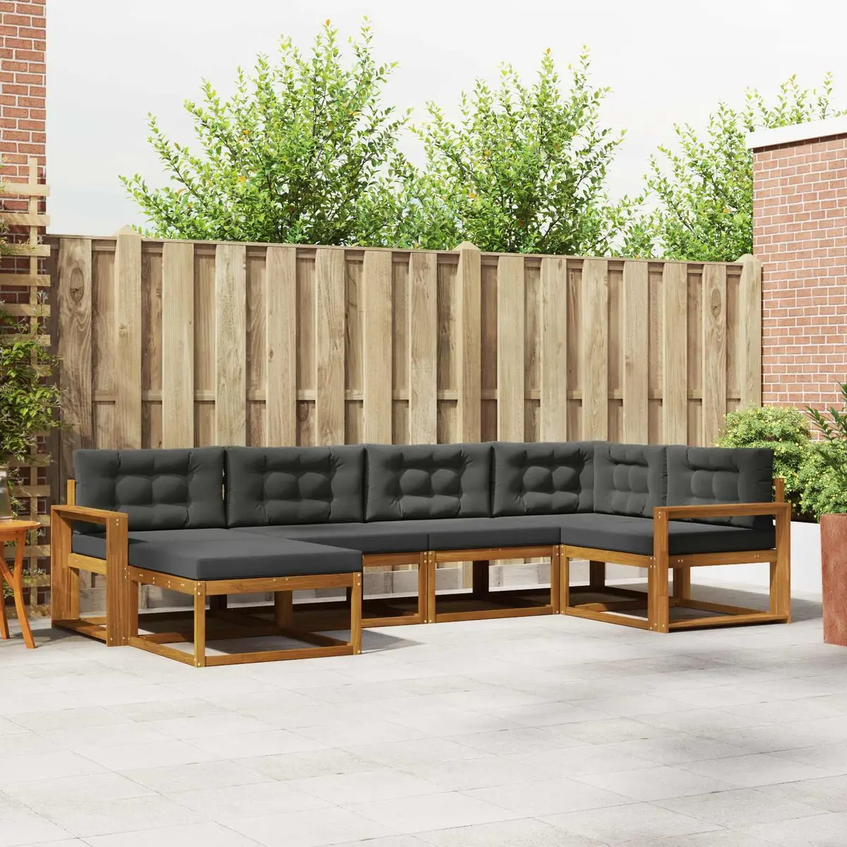 6-Piece Solid Acacia Outdoor Sofa Set