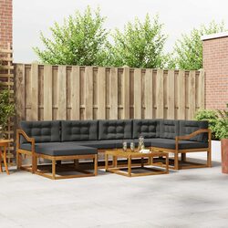 7 Piece Outdoor Sofa Set - Acacia Wood, Cushions Included