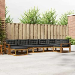 7-Piece Outdoor Sectional Sofa: Solid Acacia Wood