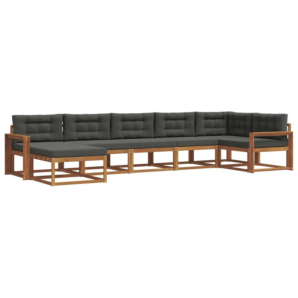 Outdoor Sectional Sofa Set 7-Piece Modular Garden Furniture with Cushions