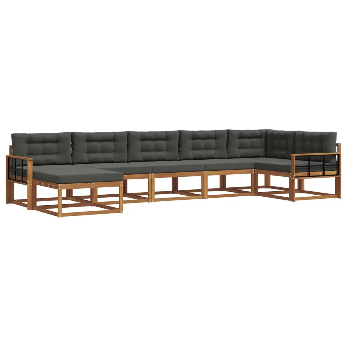 Outdoor Sectional Sofa Set 7 Piece Garden Furniture Modular Lounge with Cushions