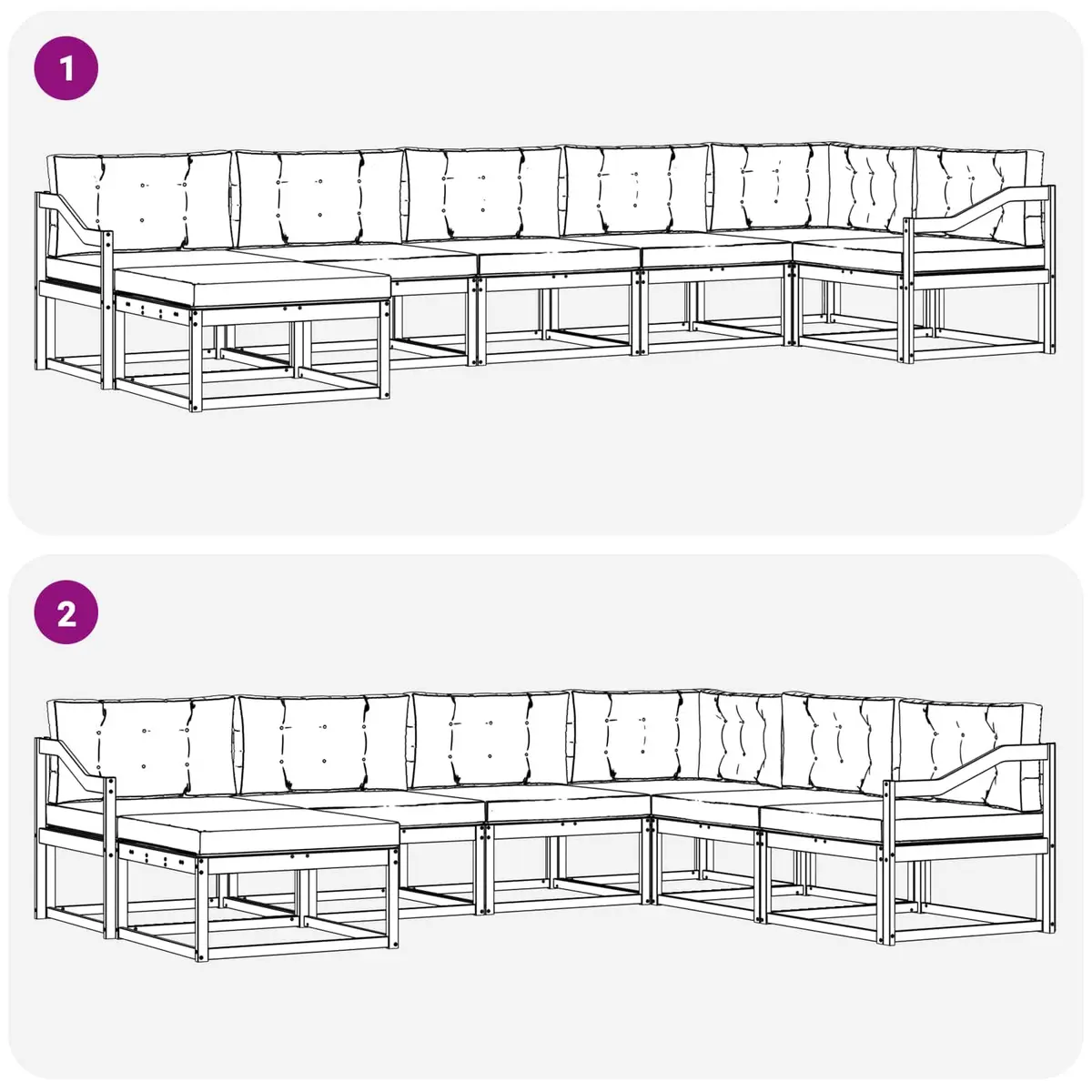 7-Piece Modular Outdoor Sofa Set