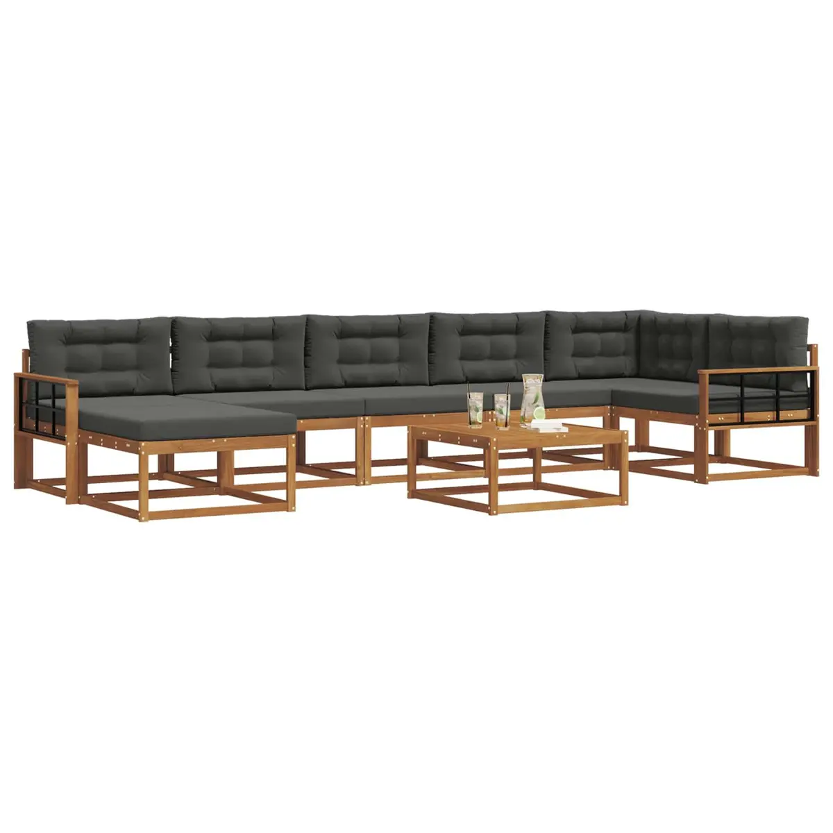 Outdoor Sectional Sofa Set for Garden Patio 8 Piece