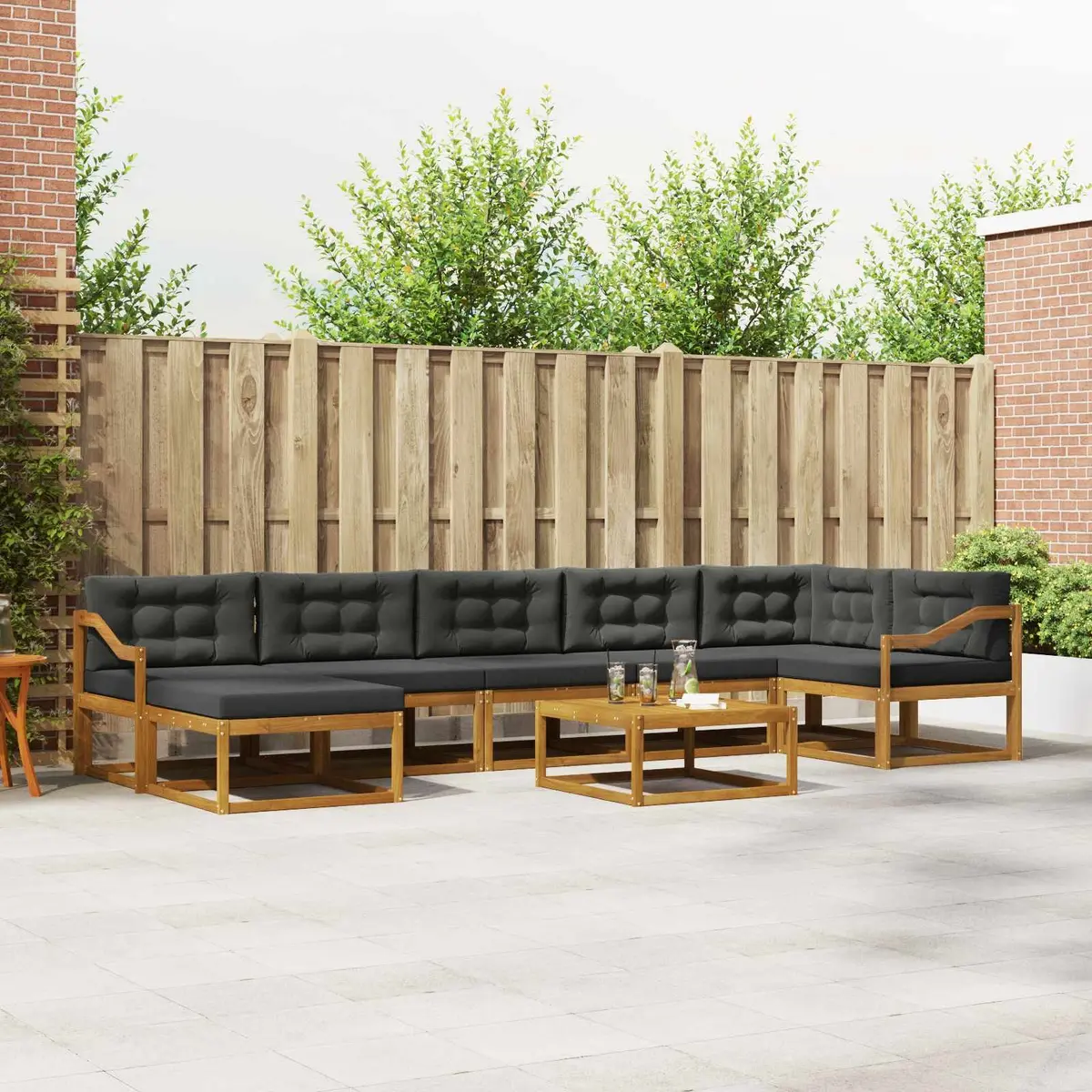 Outdoor Sectional Sofa Set for Garden Patio 8 Pieces