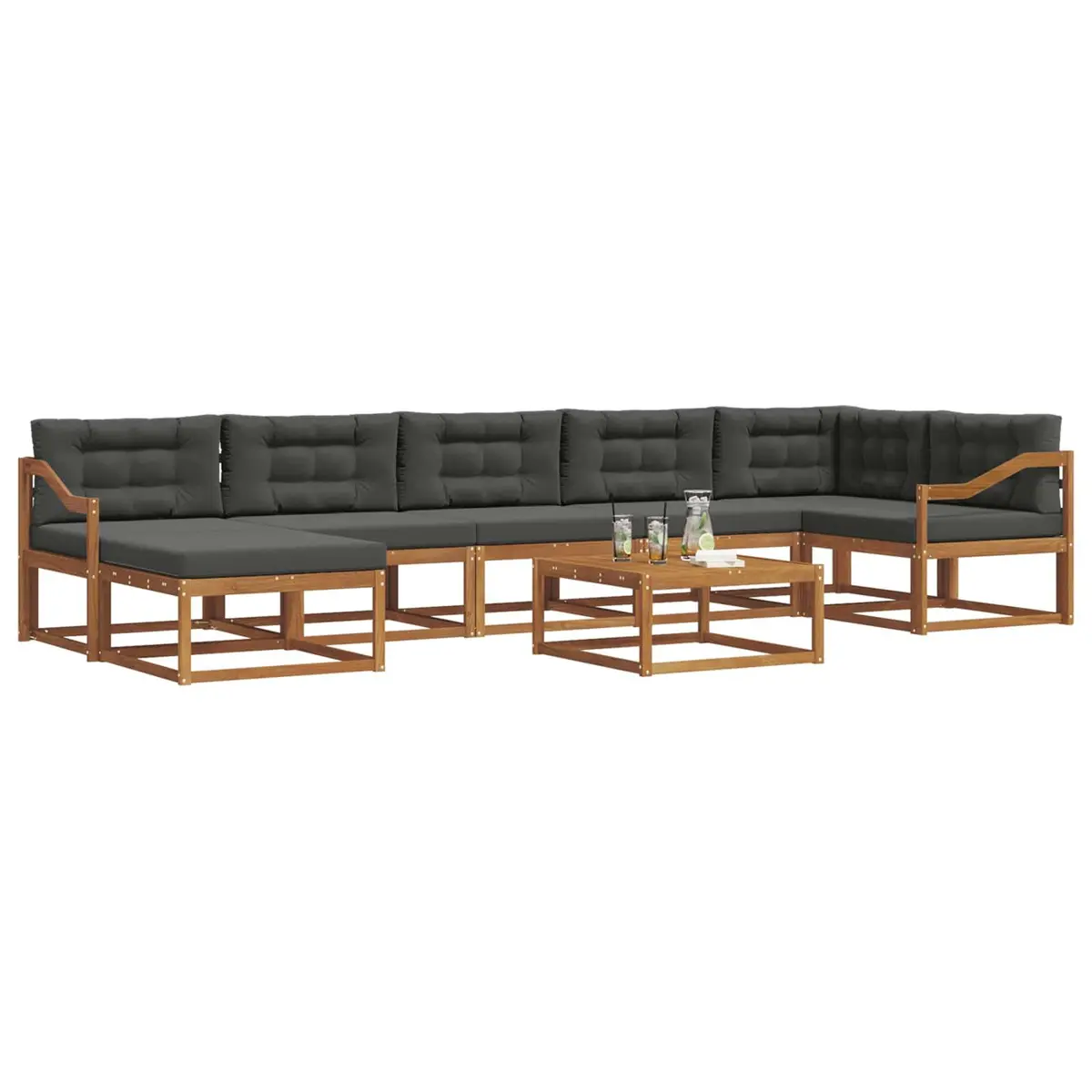 Outdoor Sectional Sofa Set for Garden Patio 8 Pieces