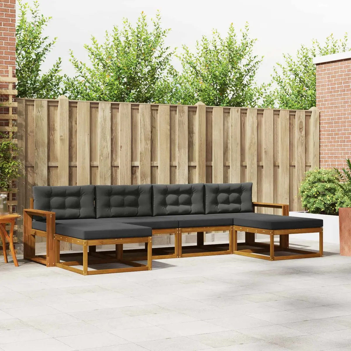 Outdoor Sofa Set Garden Patio Furniture 6 Pieces Brown