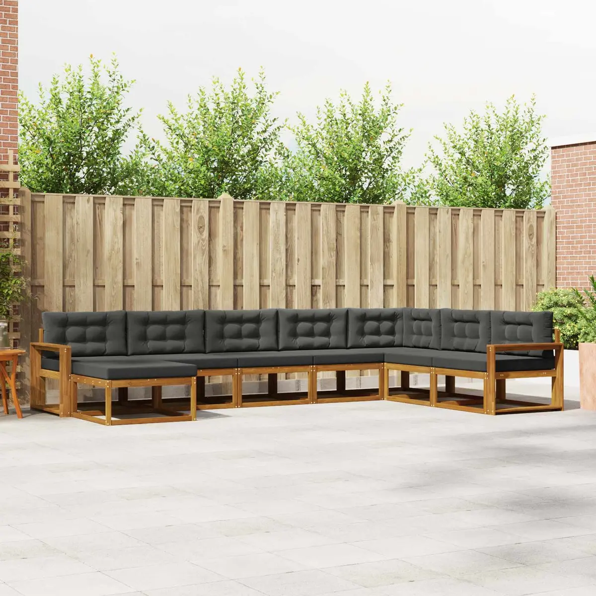 8 Piece Outdoor Sofa Set Brown Acacia Wood Patio Garden Furniture