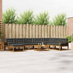 Outdoor Sectional Sofa Set 9-Piece Garden Furniture Patio Lounge with Cushions