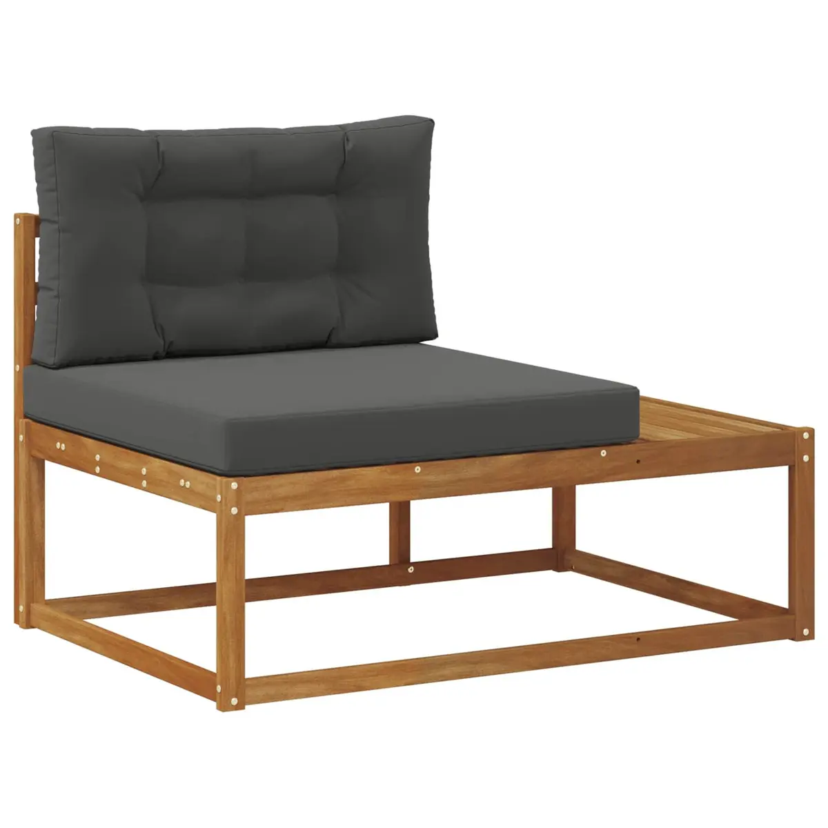 Outdoor Sofa Set for Garden and Patio Brown Acacia Wood Spacious Seating