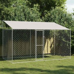 Large Dog Cage Dimensions 400 x 200 x 256 cm Silver