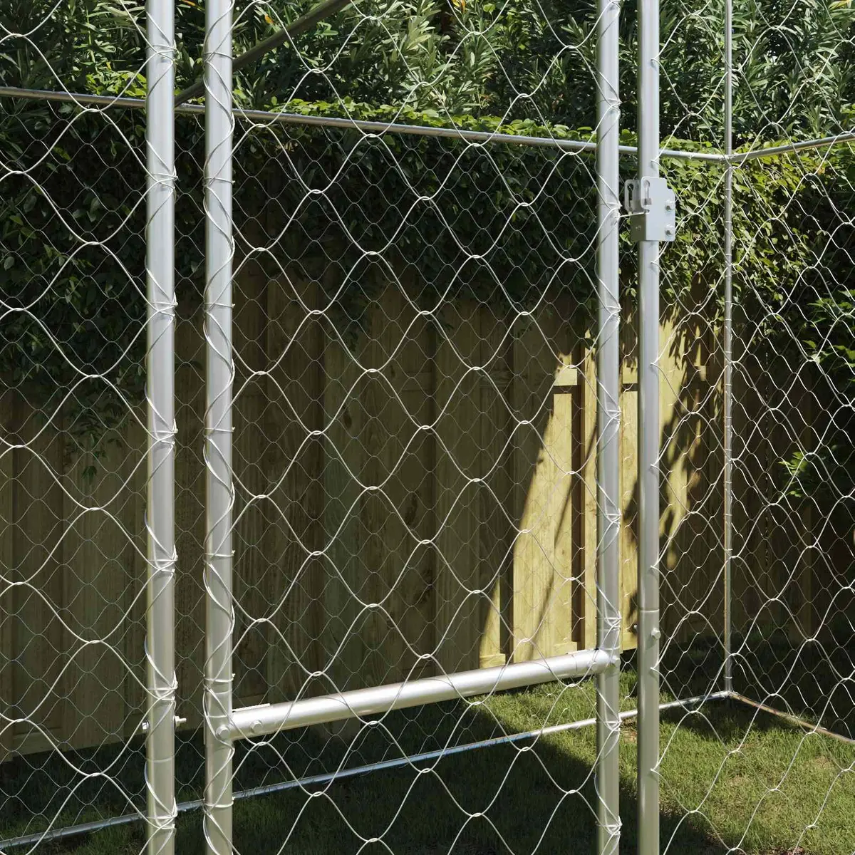 Dog Cage Outdoor Use Large Breed Silver 400 x 200 x 256 cm