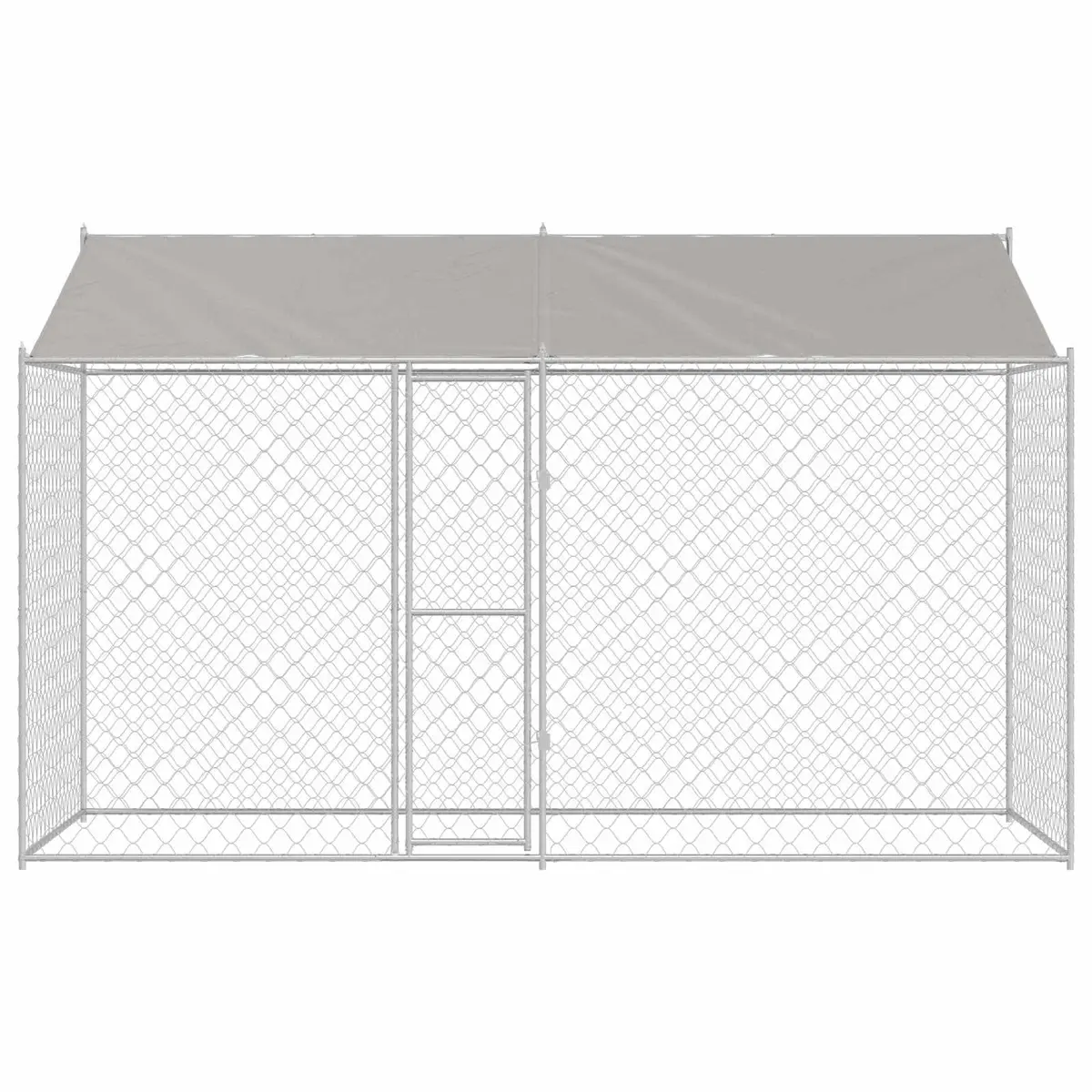 Dog Cage Outdoor Use Large Breed Silver 400 x 200 x 256 cm