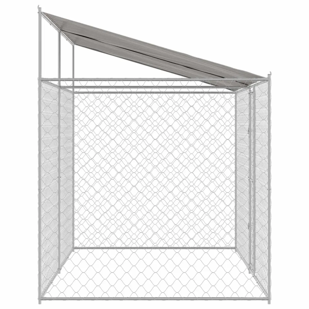 Dog Cage Outdoor Use Large Breed Silver 400 x 200 x 256 cm