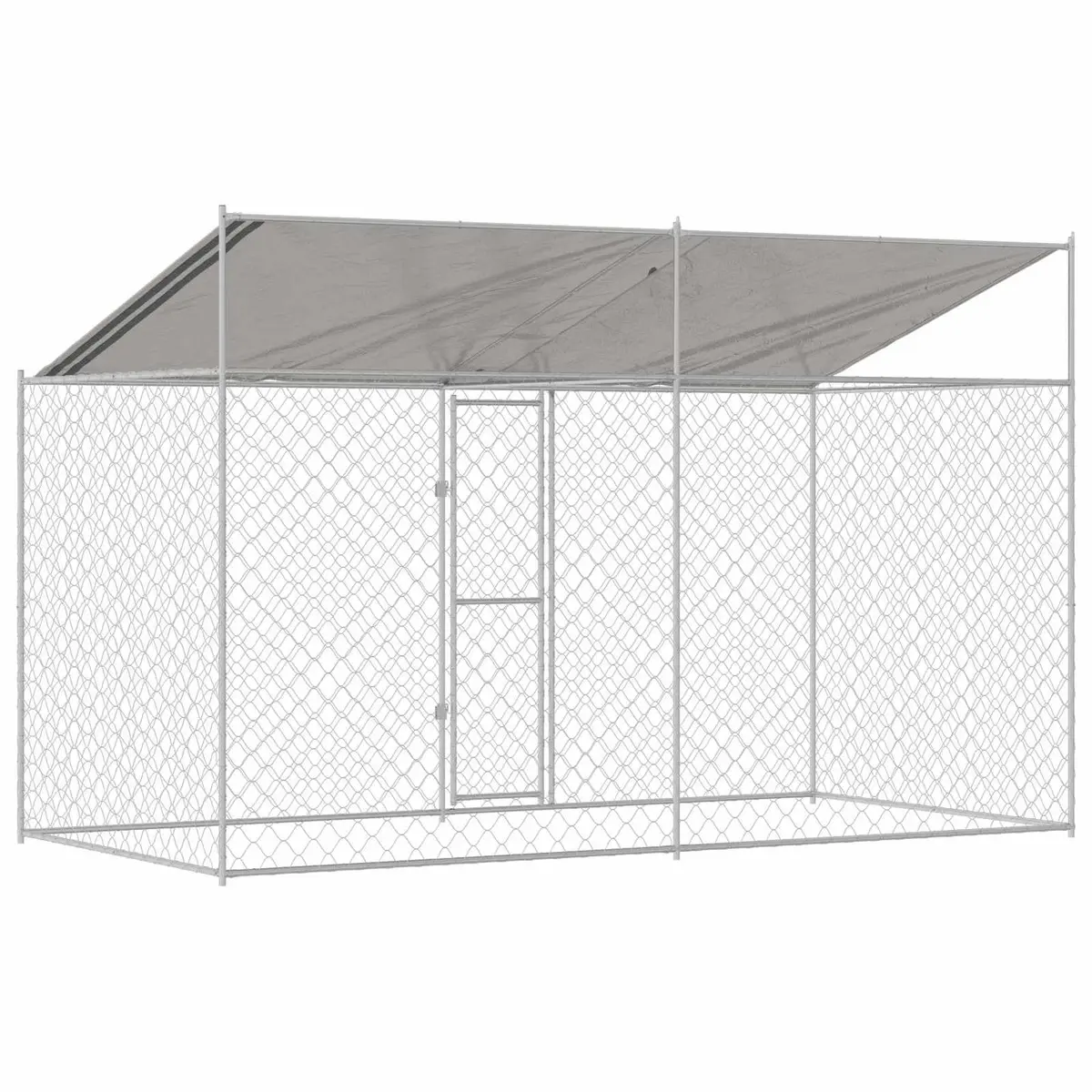 Dog Cage Outdoor Use Large Breed Silver 400 x 200 x 256 cm