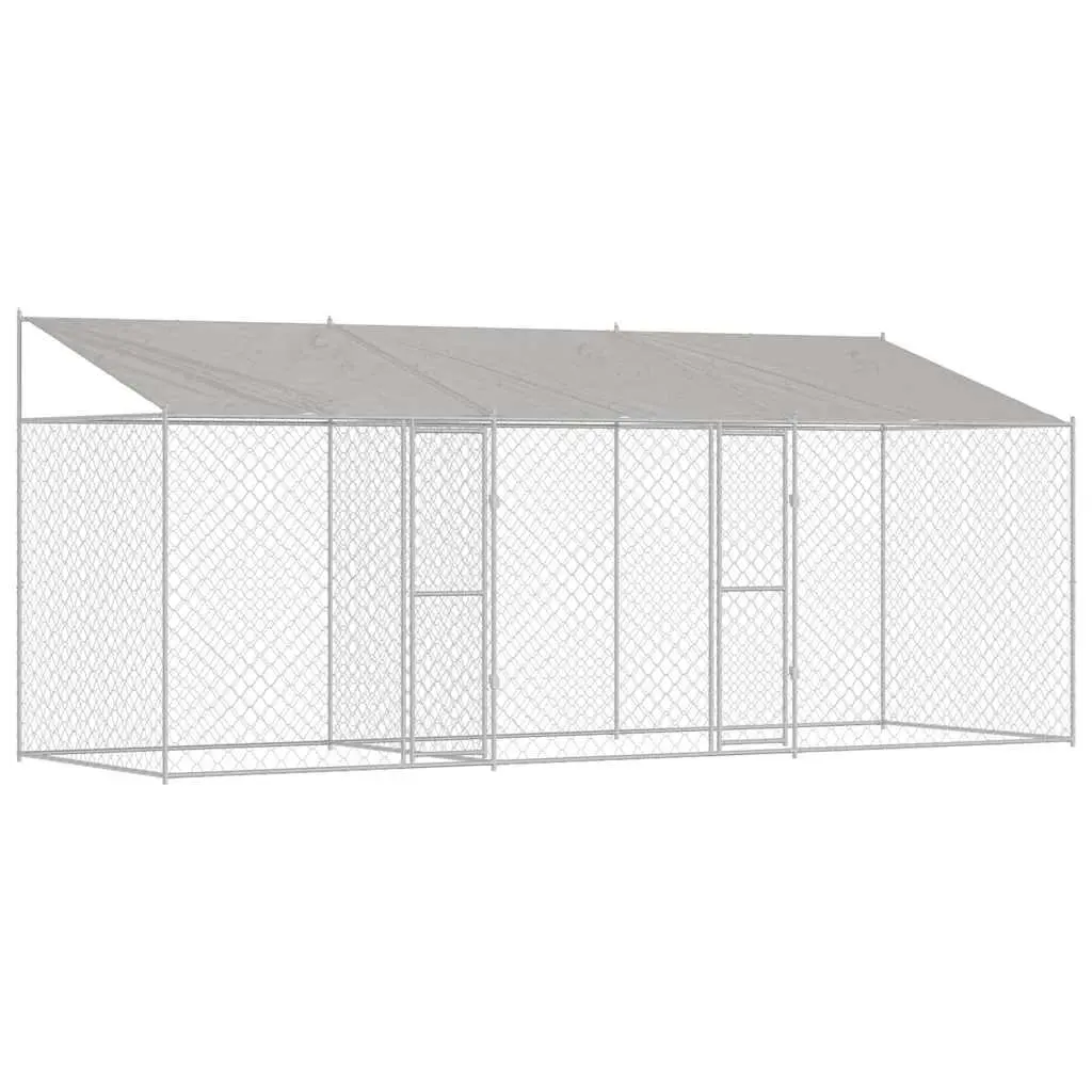 Dog Cage Outdoor Use Large Breed Silver