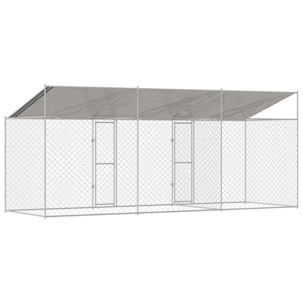 Dog Cage Outdoor Use Large Breed Silver