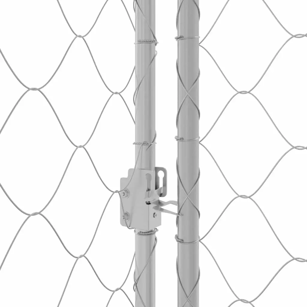 Dog Cage Outdoor Use Large Breed Silver