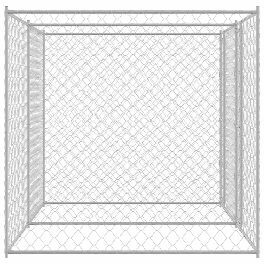 Dog Cage Outdoor Large Breed 400x200x200cm Silver Galvanised Steel