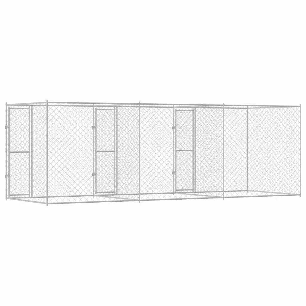 Dog Kennel Outdoor Large Breed Galvanised Steel 600 x 200 x 200 cm