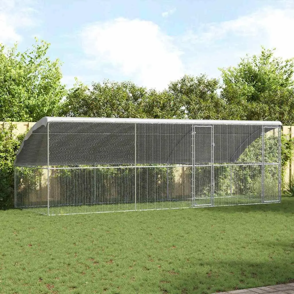 Chicken Cage 3 pcs Silver 600 x 200 x 200 cm