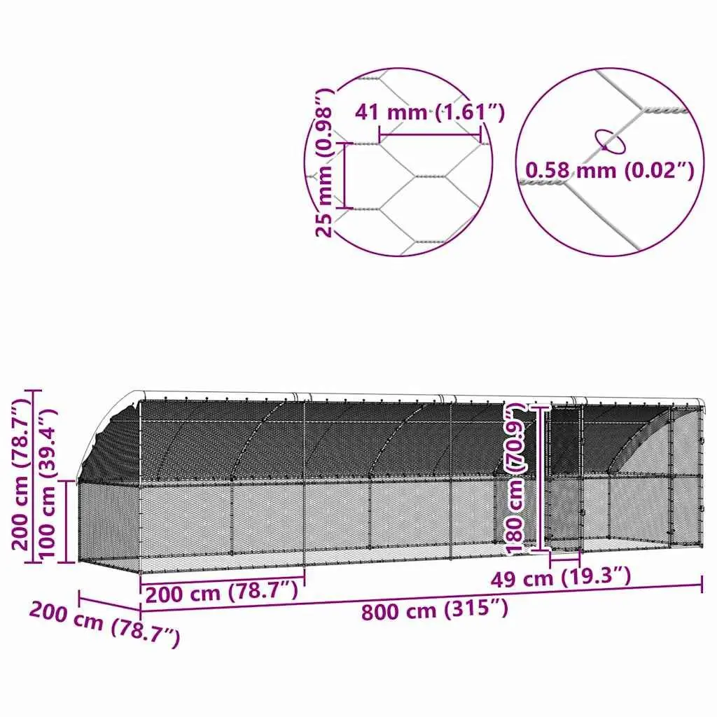 Galvanised Steel Chicken Cage