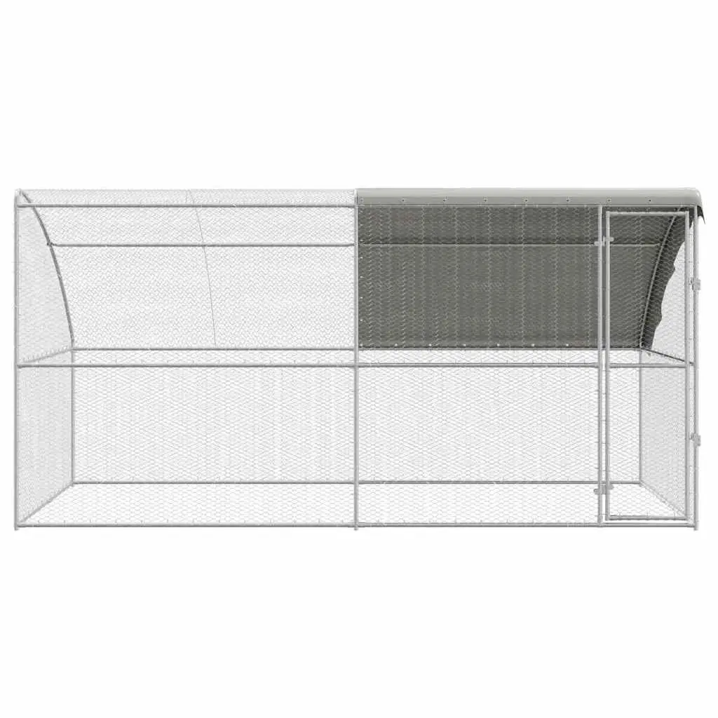 Chicken Cage 2 pcs Silver 400 x 200 x 200 cm Outdoor Steel PE Small Animal