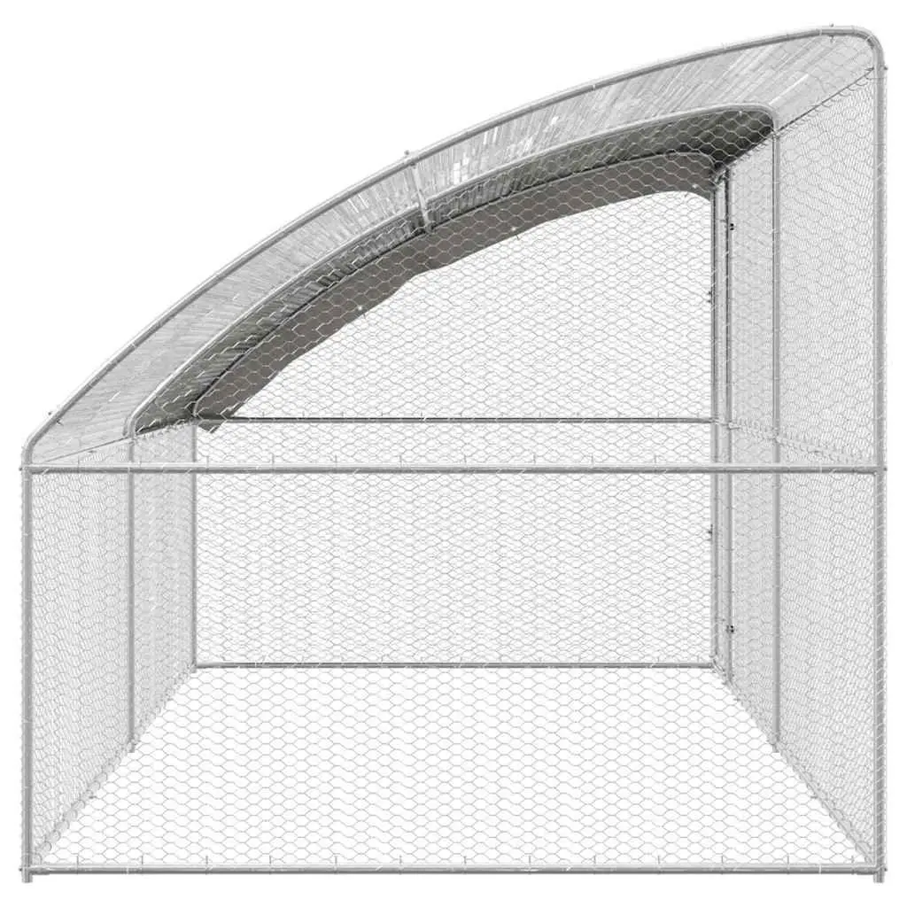Chicken Cage 2 pcs Silver 400 x 200 x 200 cm Outdoor Steel PE Small Animal
