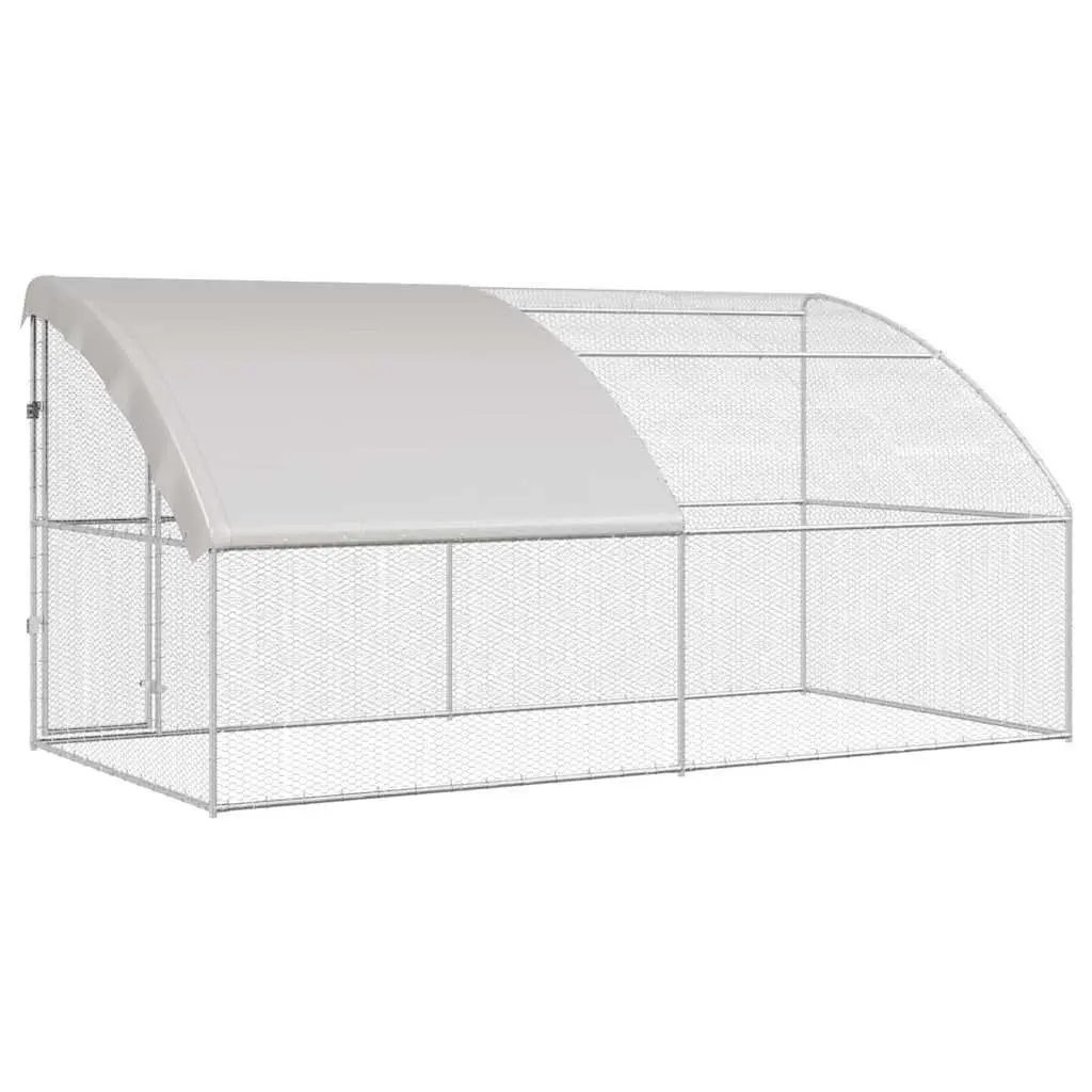 Chicken Cage 2 pcs Silver 400 x 200 x 200 cm Outdoor Steel PE Small Animal