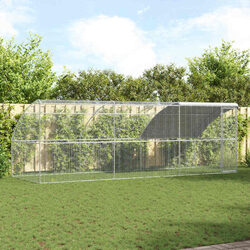 Chicken Cage 3pcs Outdoor Poultry Run Pen Garden Steel PE 600x200x200cm