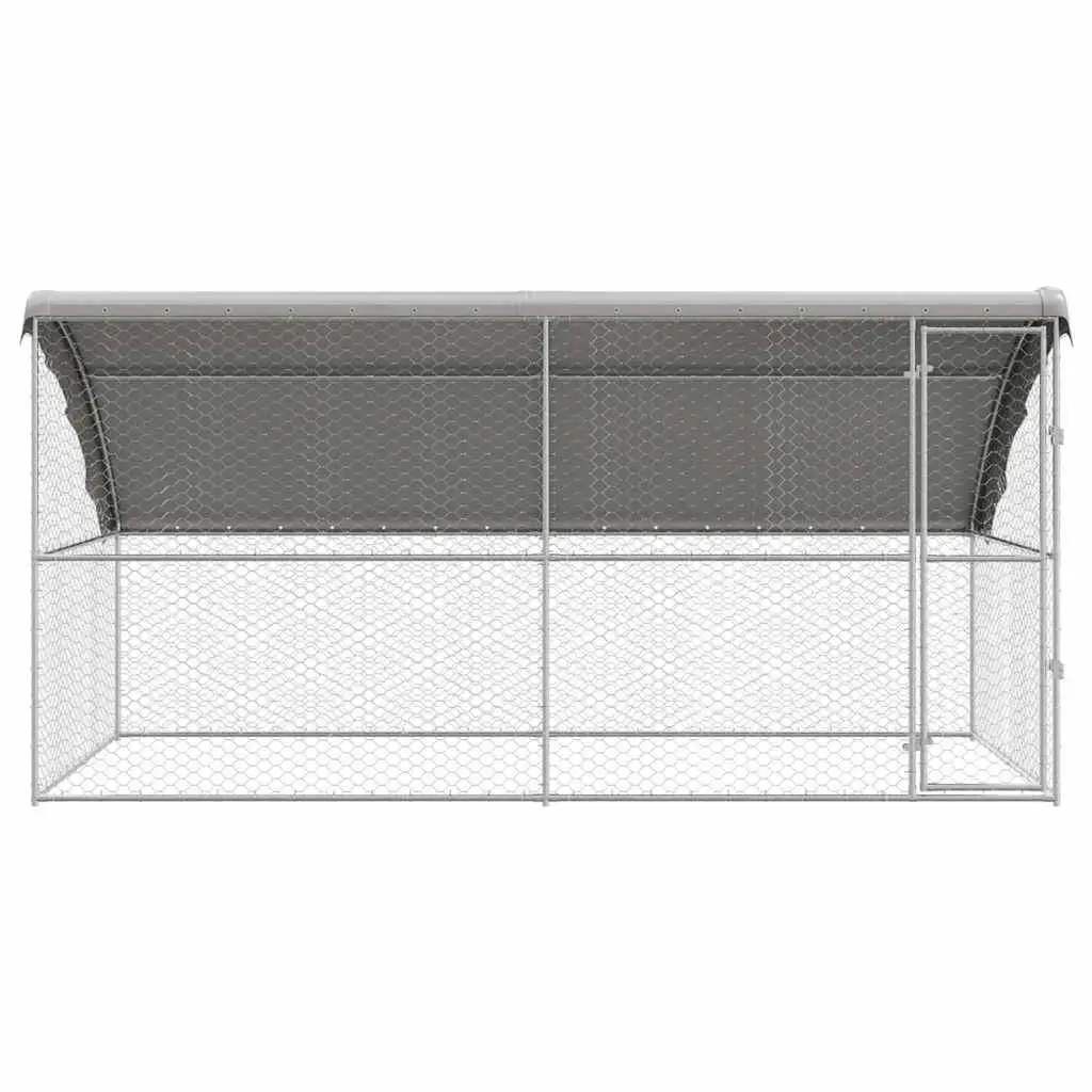 Dog Kennel Outdoor 4 x 2 x 2 m Galvanised Steel Frame 2 Piece