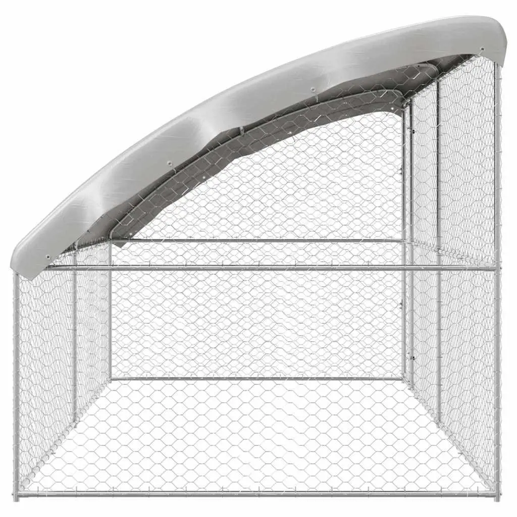 Dog Kennel Outdoor 4 x 2 x 2 m Galvanised Steel Frame 2 Piece