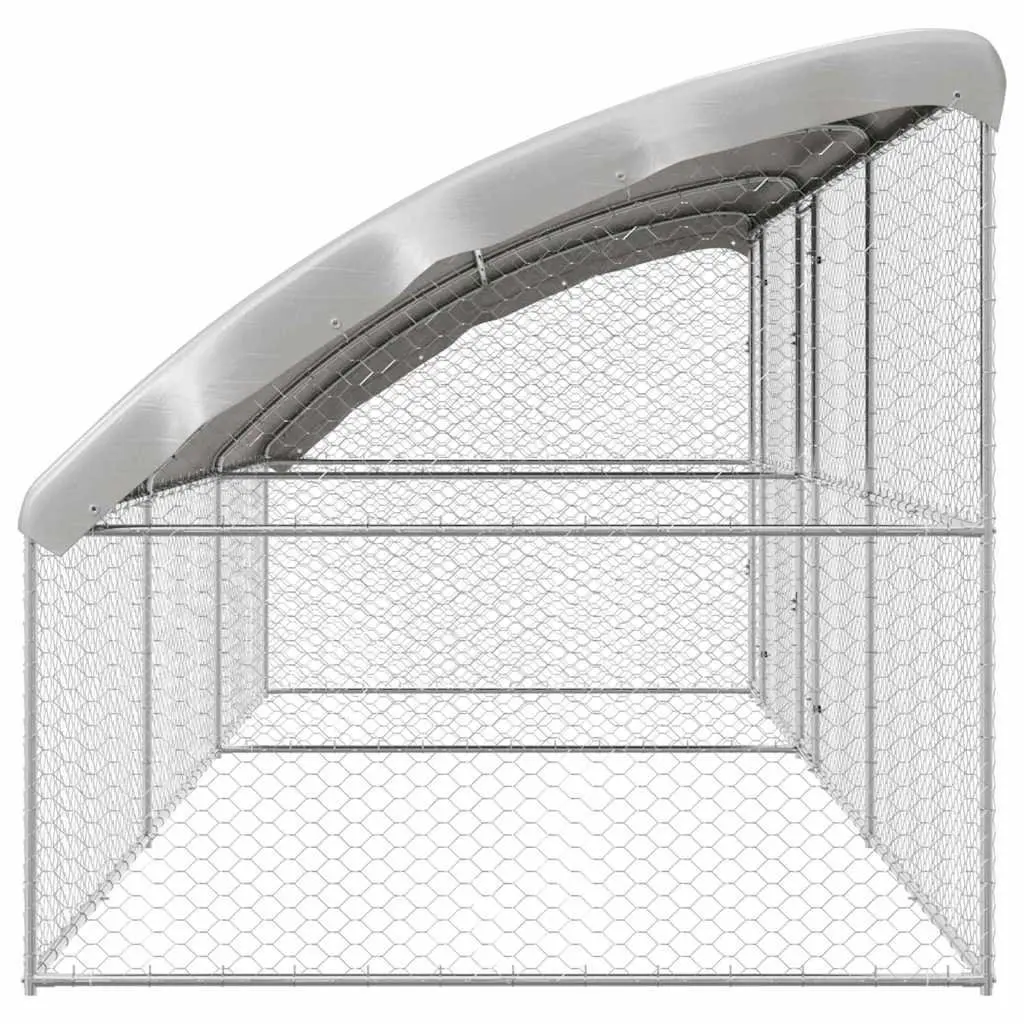 Dog Kennel Outdoor 6 x 2 x 2 m 3 Piece Galvanised Steel Pet Run Enclosure