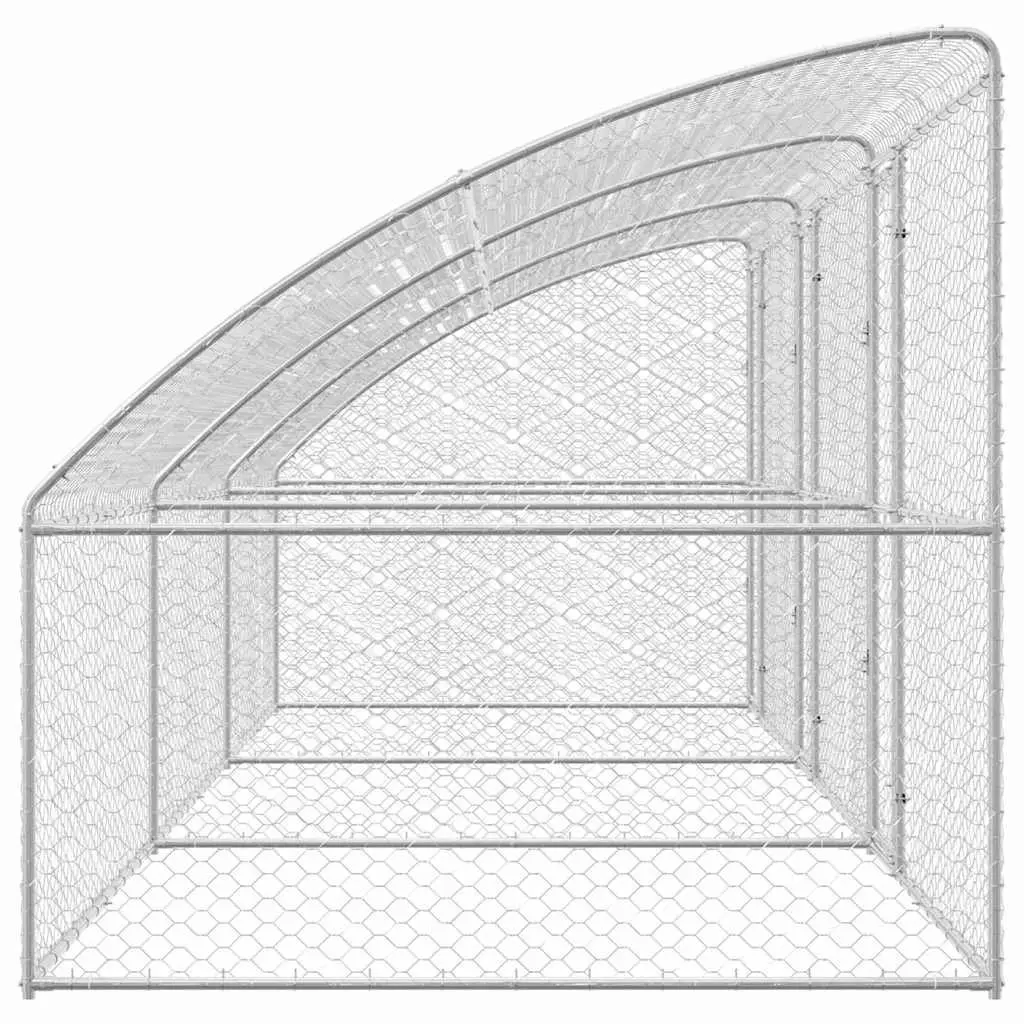 Dog Kennel 3 pcs Silver 6 x 2 x 2 m Outdoor Pet Enclosure Run Shelter