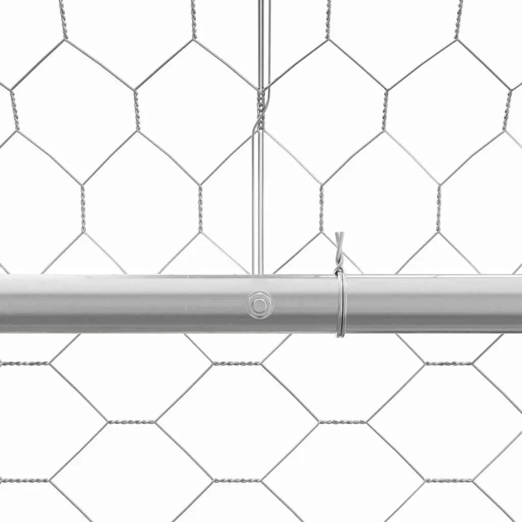 Dog Kennel 3 pcs Silver 6 x 2 x 2 m Outdoor Pet Enclosure Run Shelter