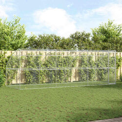Dog Kennel 3-Piece Set - Dimensions 6 x 2 x 2m, Silver