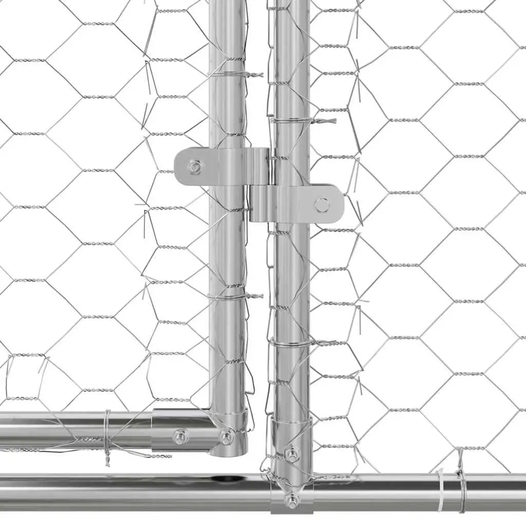 Dog Kennel Outdoor 6 x 2 x 2 m Silver 3 Piece Pet Run Enclosure Lockable