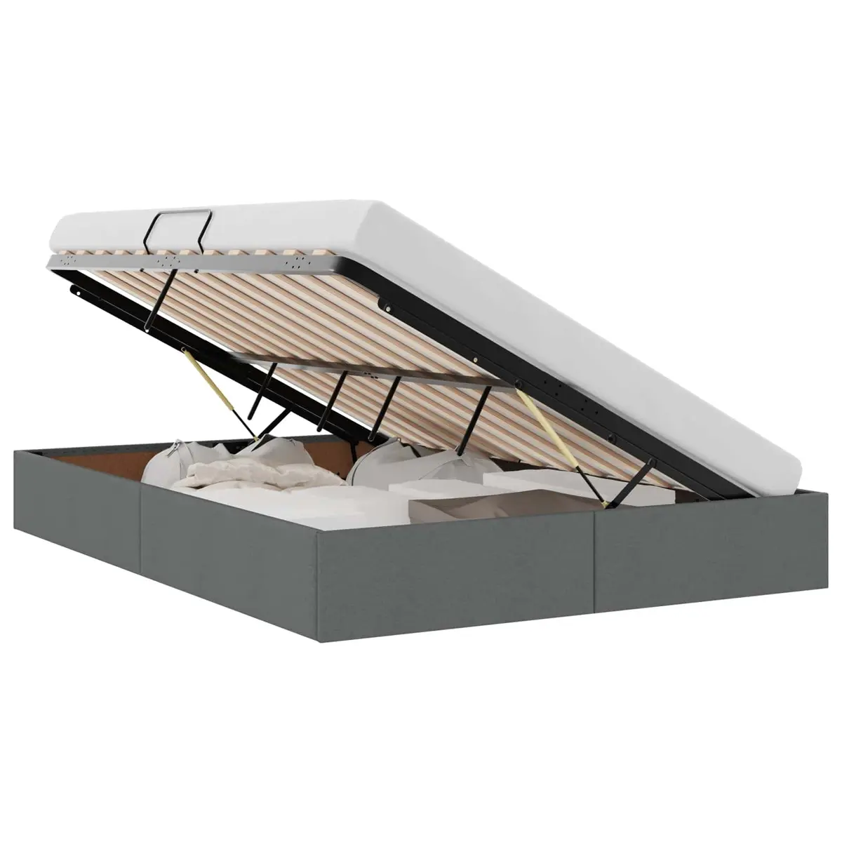 137x190cm Grey Fabric Storage Bed