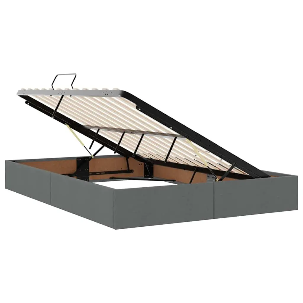 Storage Bed with Hydraulic Lift Grey 153x203cm Modern Bedroom Furniture Frame