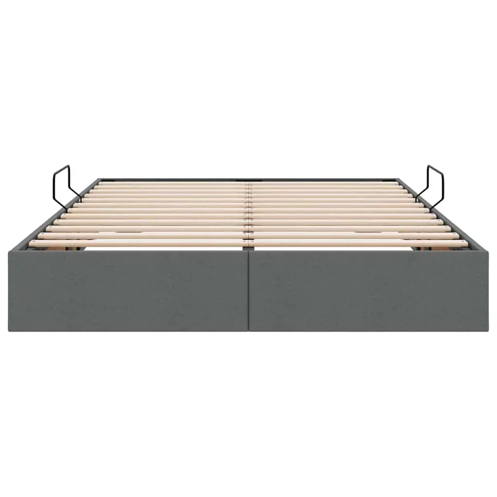 Storage Bed with Hydraulic Lift Grey 153x203cm Modern Bedroom Furniture Frame
