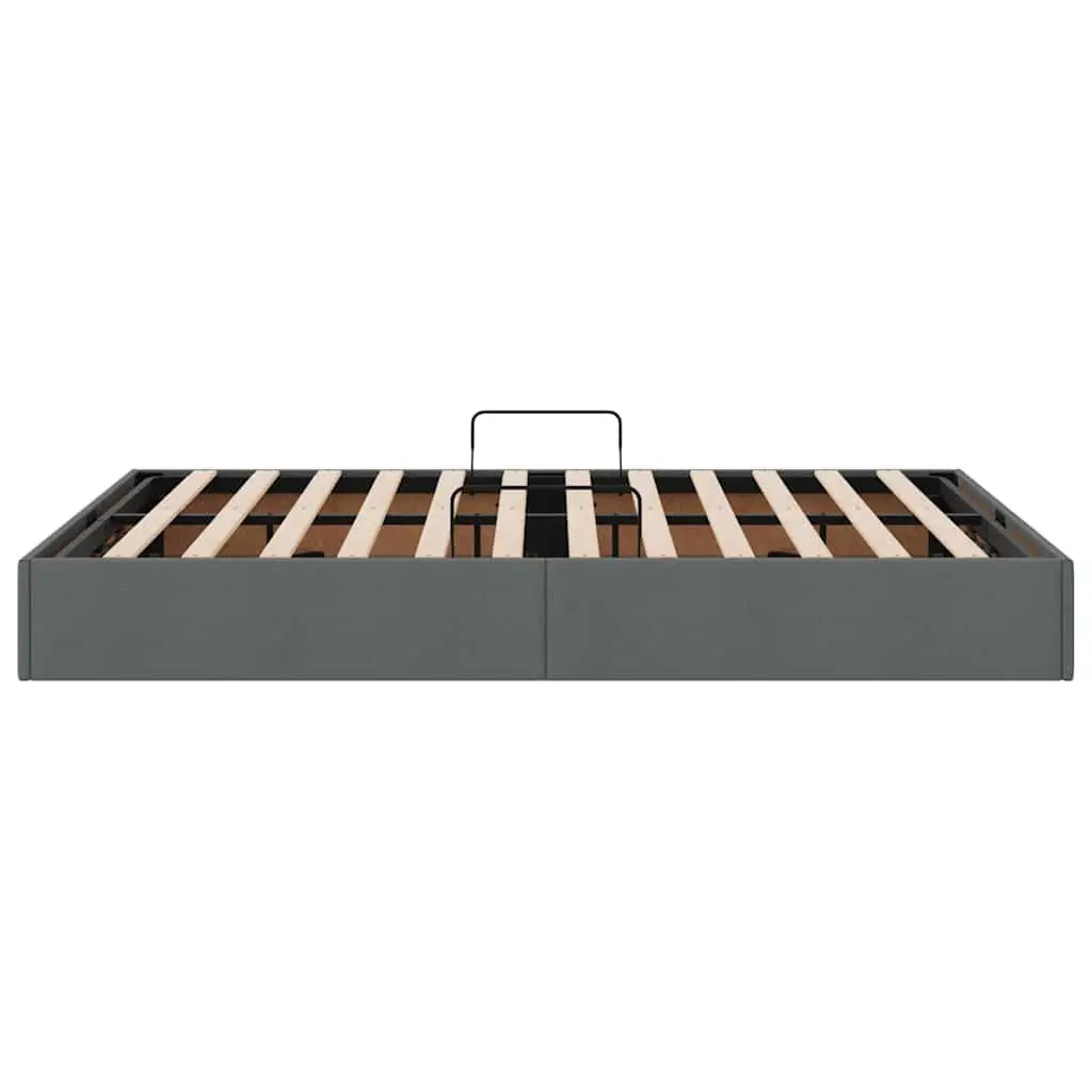 Storage Bed with Hydraulic Lift Grey 153x203cm Modern Bedroom Furniture Frame