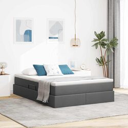 Storage Bed with Mattress Grey Modern Bedroom Furniture Hydraulic Lift