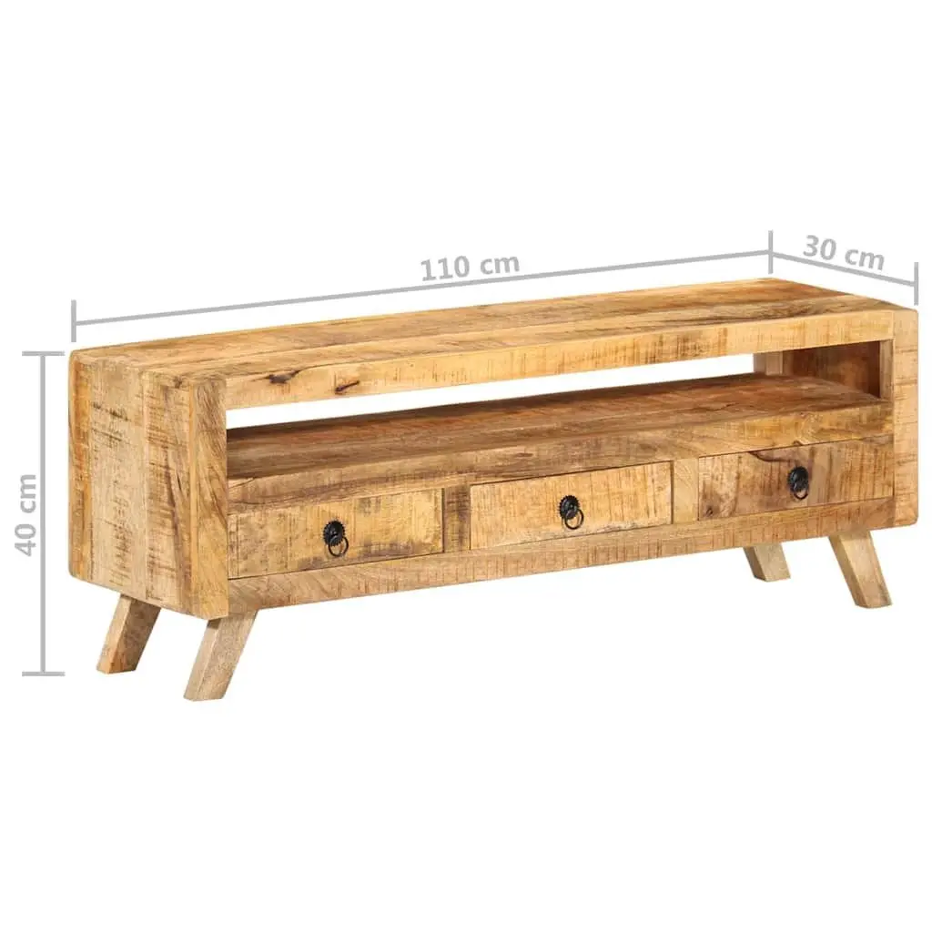 TV Cabinet Living Room 110x30x40cm Brown Wooden Storage Drawers Shelf Unit