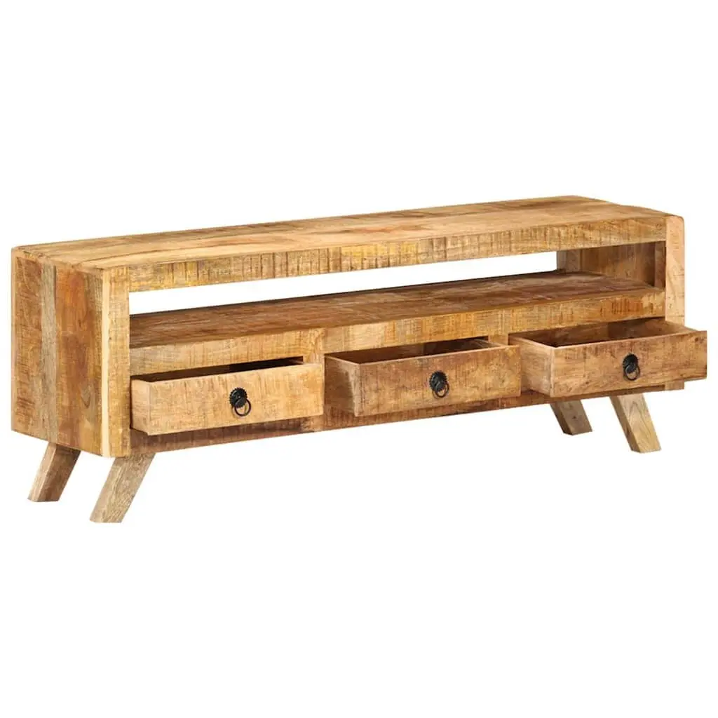 TV Cabinet Living Room 110x30x40cm Brown Wooden Storage Drawers Shelf Unit