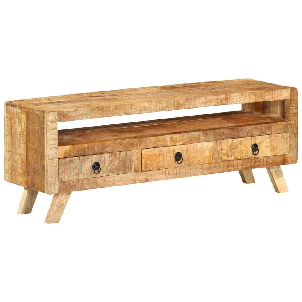 TV Cabinet Living Room 110x30x40cm Brown Wooden Storage Drawers Shelf Unit
