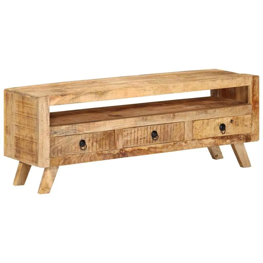TV Cabinet Living Room 110x30x40cm Brown Wooden Storage Drawers Shelf Unit